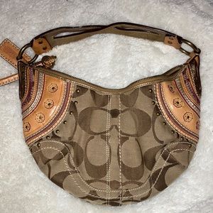 Coach shoulder bag with leather details